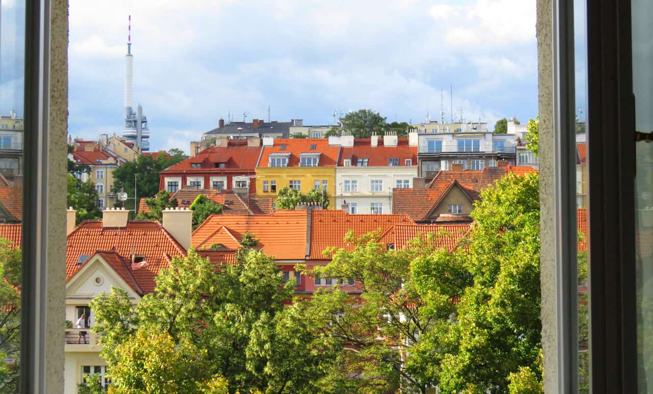 views from our Airbnb apartment in Prague