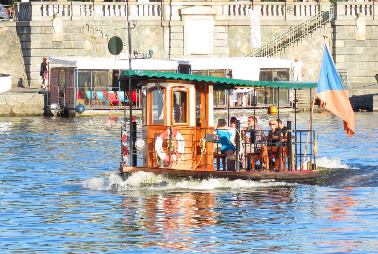 taking the ferry in Prague