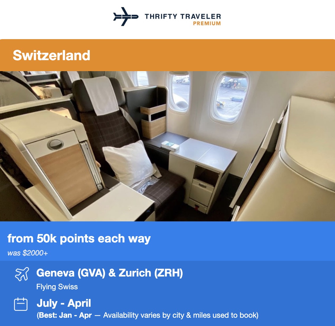 SWISS business class