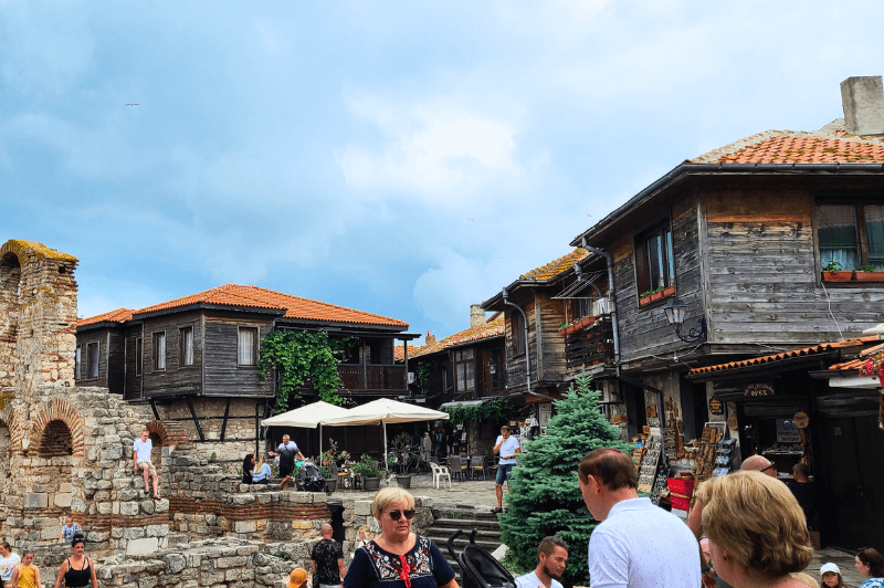 The Ancient wooden houses in typical Bulgarian style are still standing in the modern day old Town.