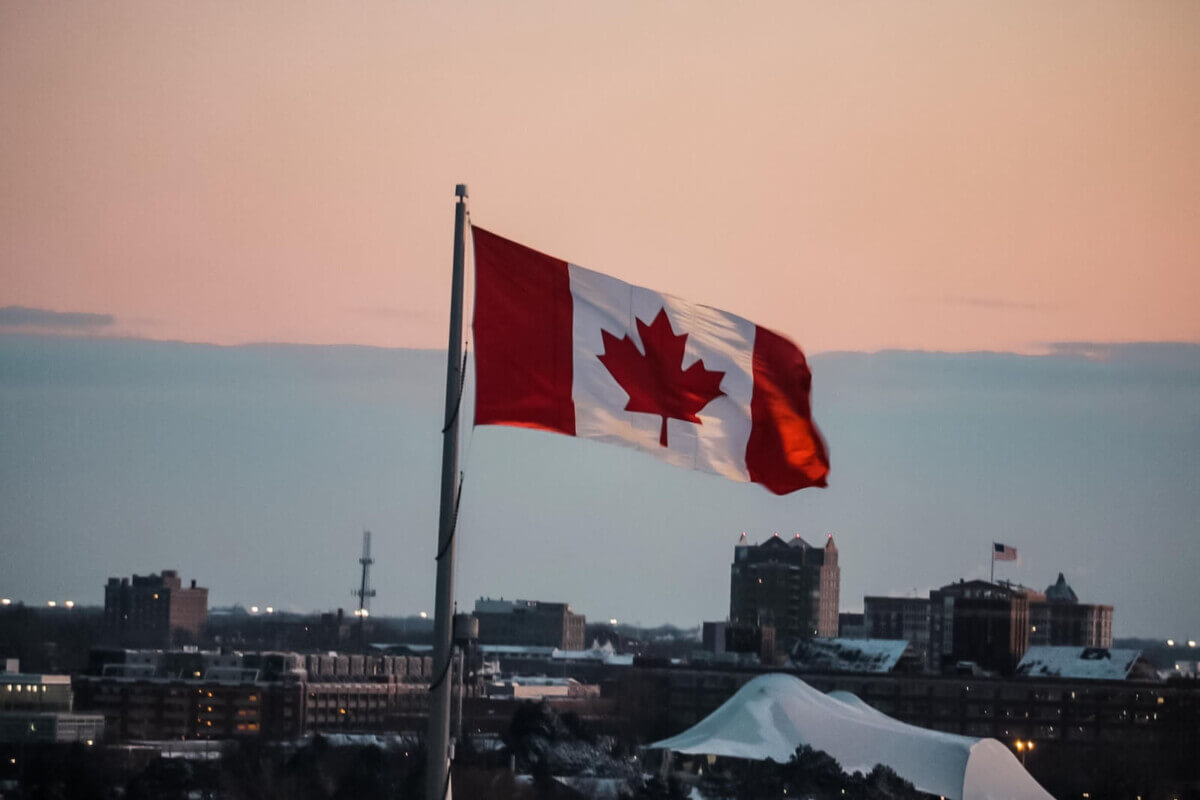 Waving Canada flag 