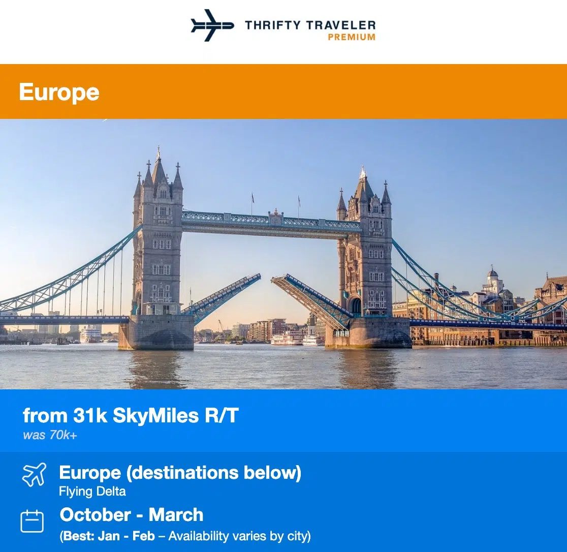 Delta SkyMiles flash sale to Europe