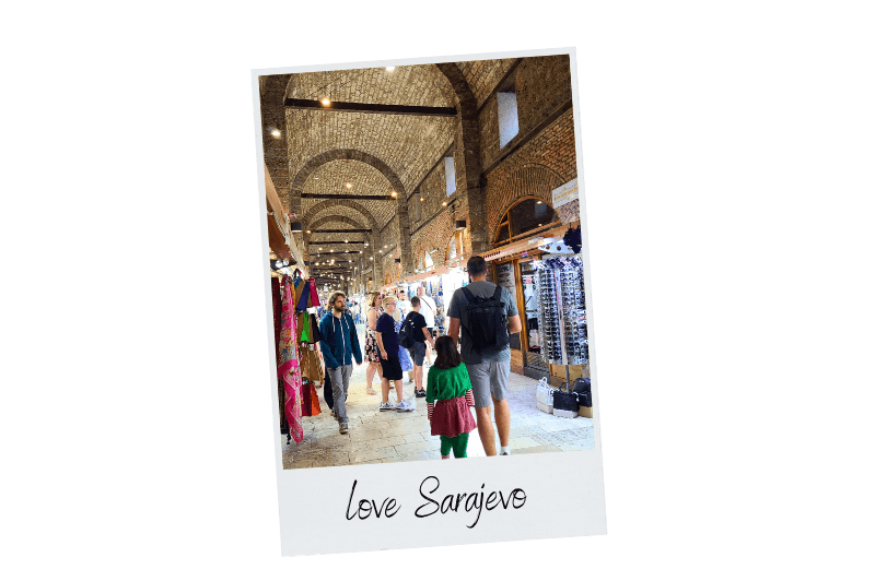 Polaroid photo from inside Sarajevo's old bazaar