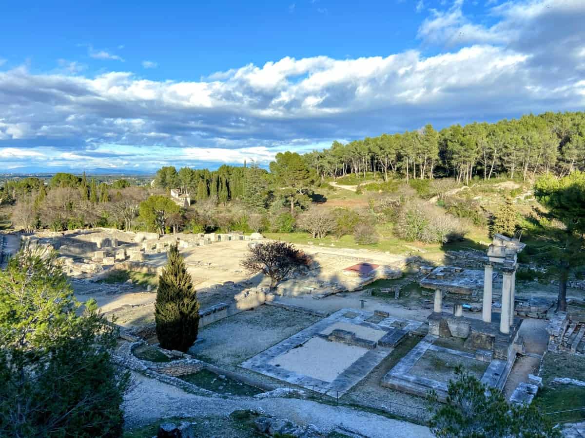 The view over Glanum from up on the hill 