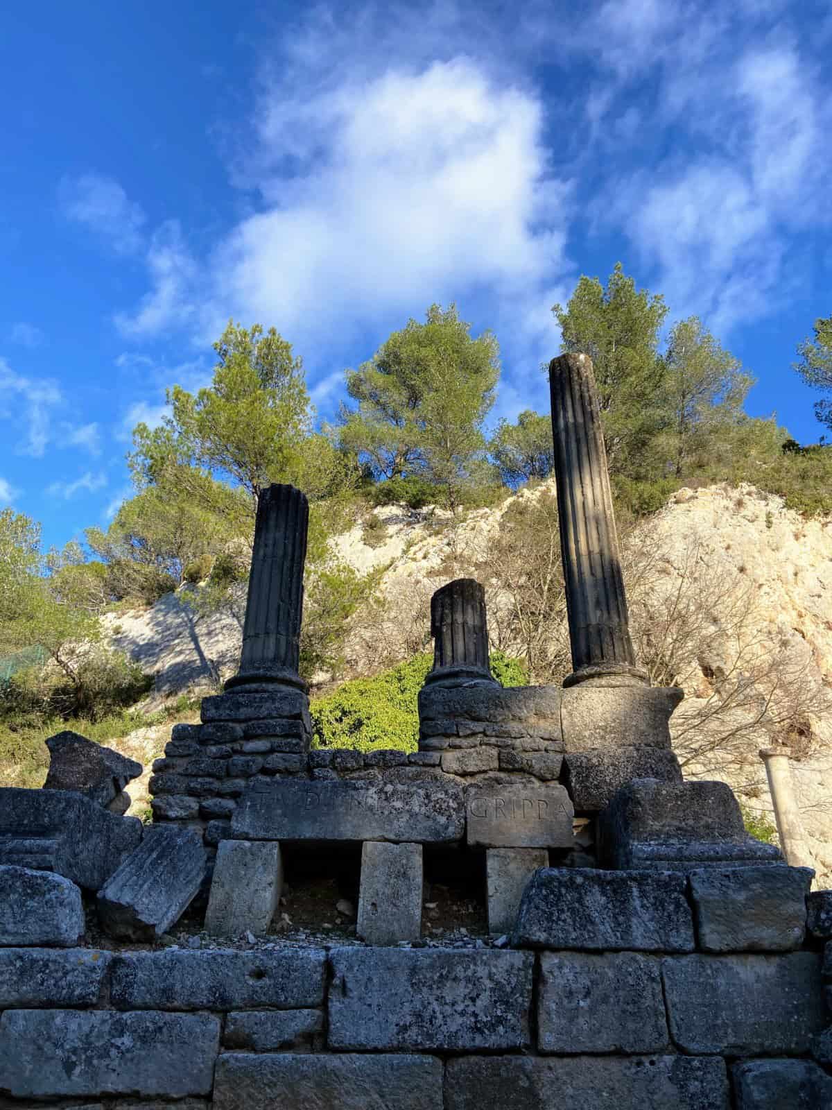 Pillars and rocks at Glanum in Saint Remy de Provence