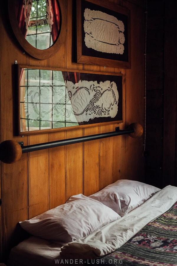 A cosy guesthouse bedroom in Georgia.