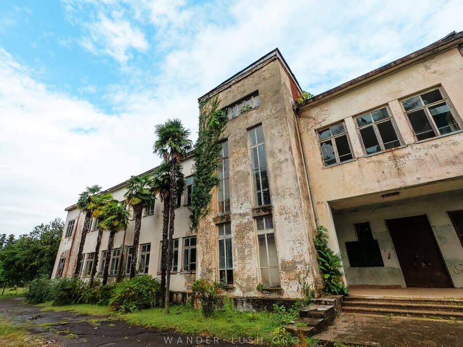 A grand tea institute building in Anaseuli, Georgia.