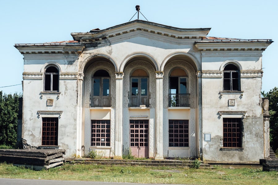 Former government building in the village of Bokhvauri, Guria.