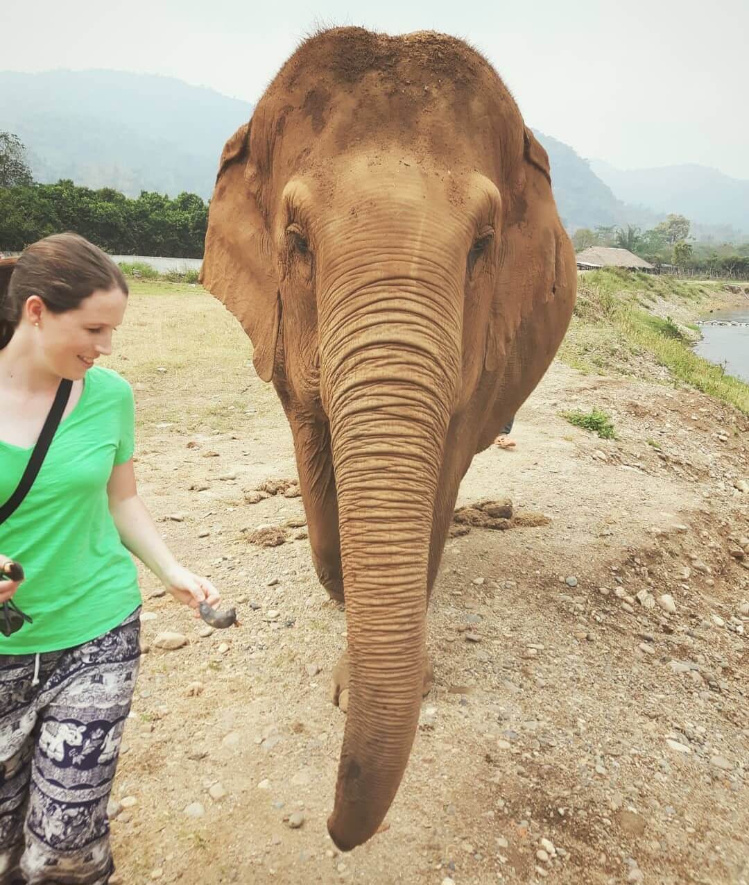 Emma at Elephant Nature Park in Chiang Mai, Thailand