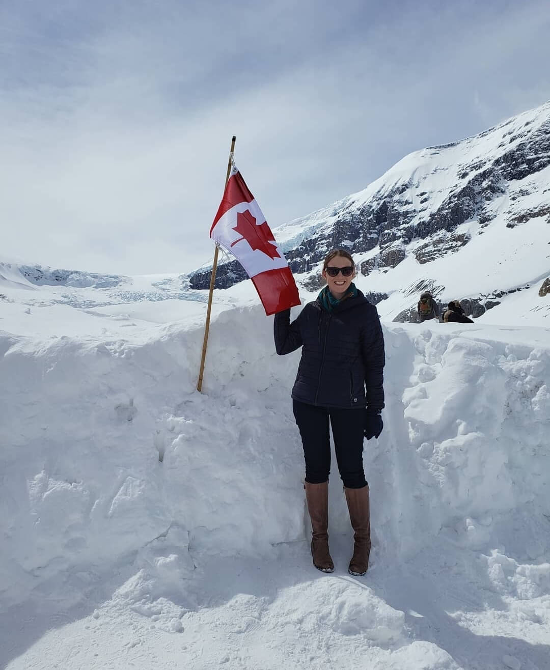 Emma at the Columbia Icefields in Alberta Canada