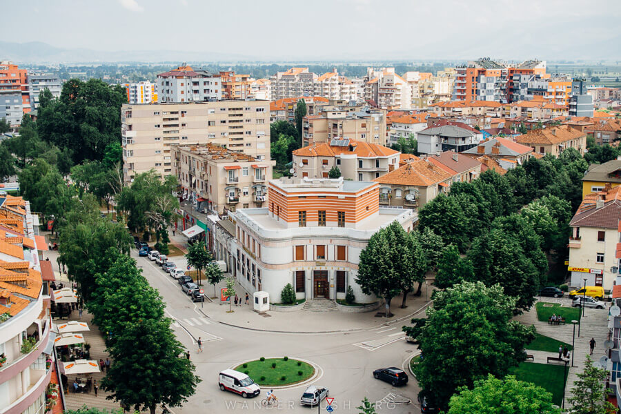 A cute city viewed from above.