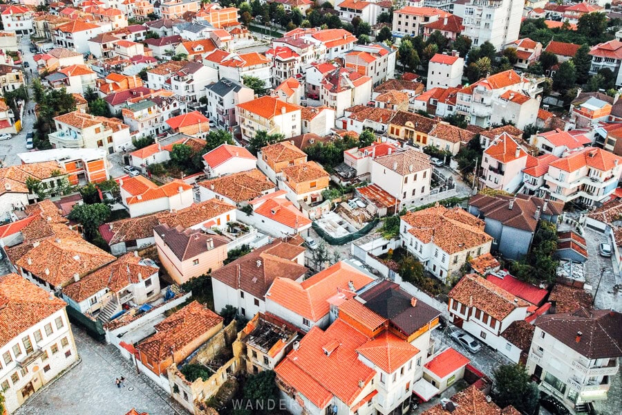 The rooftops of Korca, Albania.