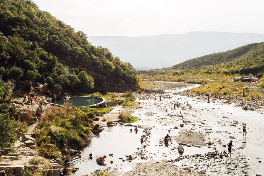 The Benja Thermal Springs, a dry riverbed with thermal pools.