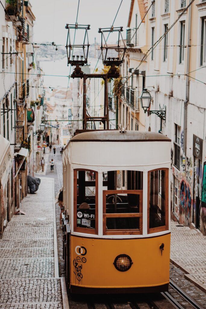 iconic tram in lisbon