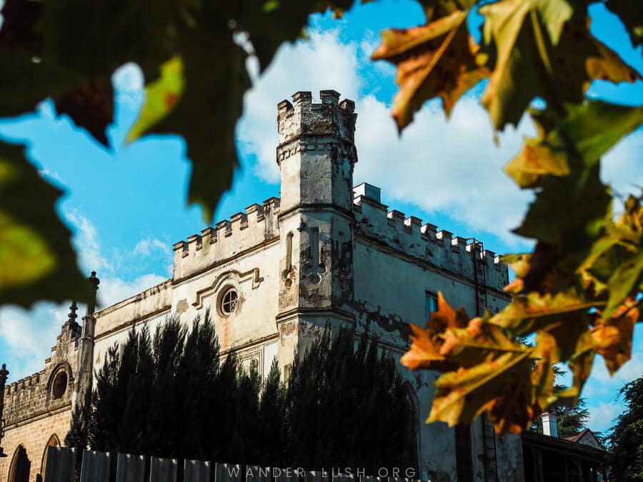 Close up of the Dadiani Palace in Zugdidi.