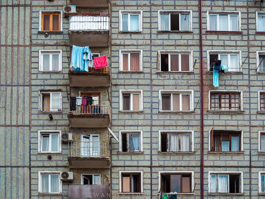 Close up of an apartment block.