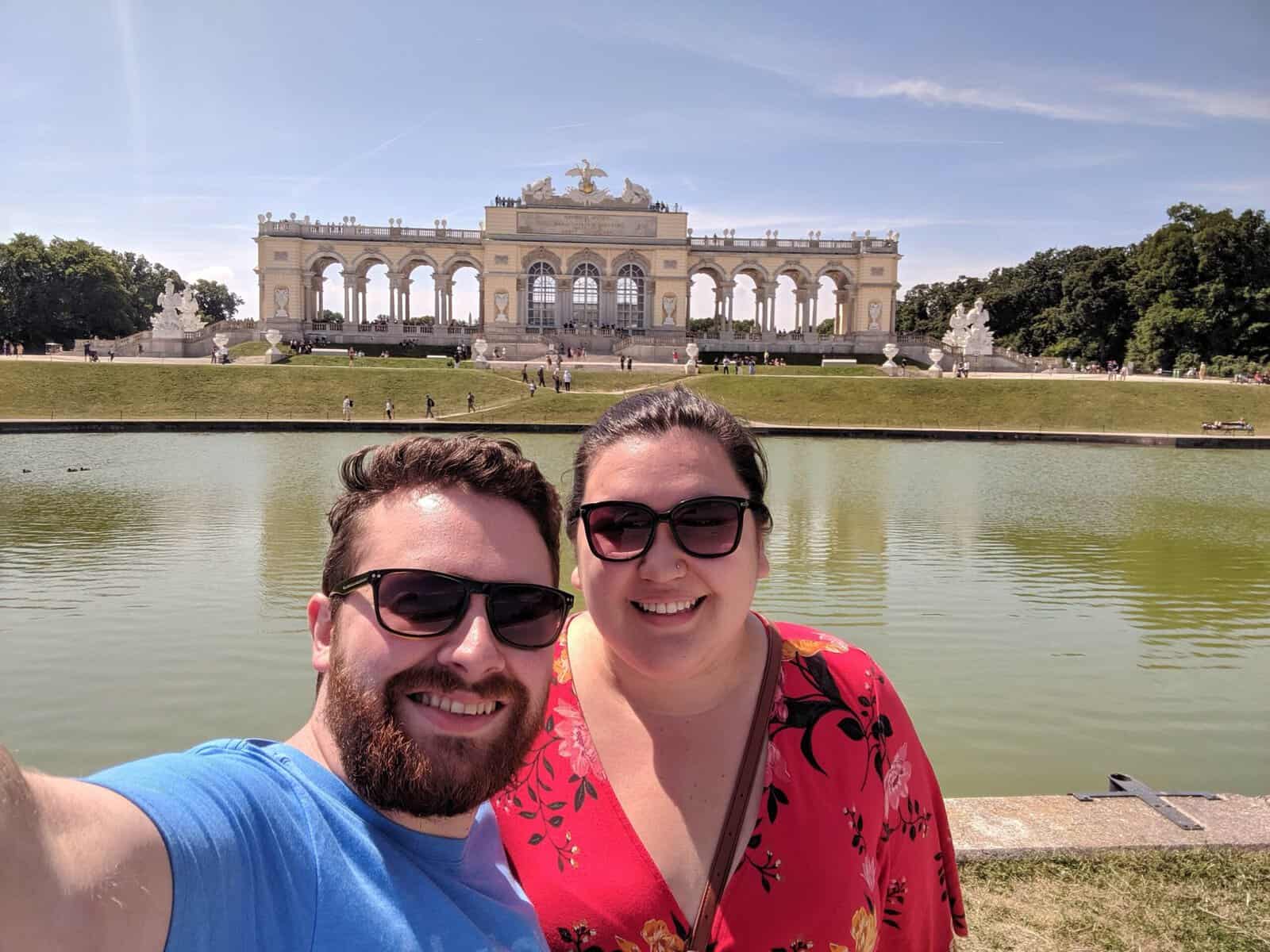 Selfie of Riana and Colin at Vienna's Schonbrunn Palace