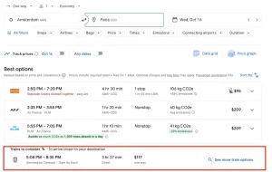 Huge: Google Flights Now Displays Fares on ... Trains!