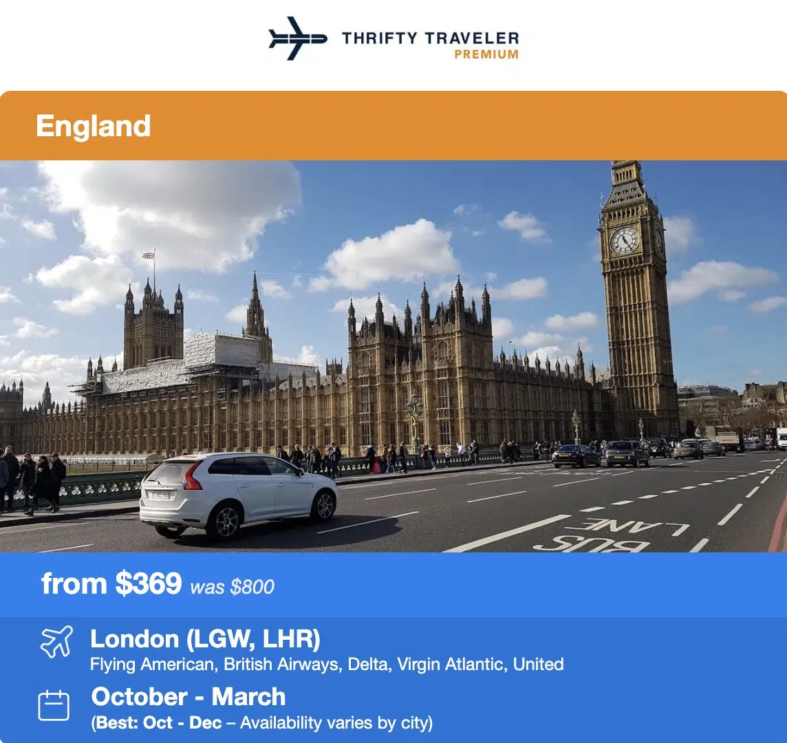 London flight deal