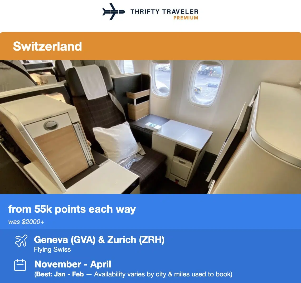 SWISS business class