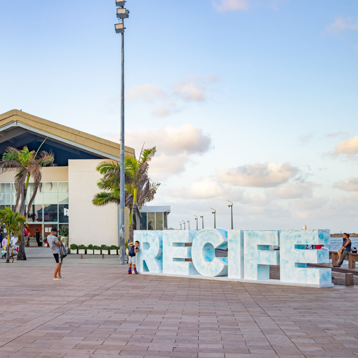 Recife sign on coast