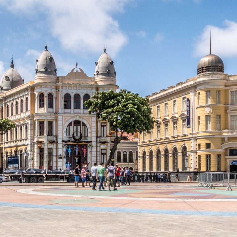 Beautiful colonial buildings in Recife