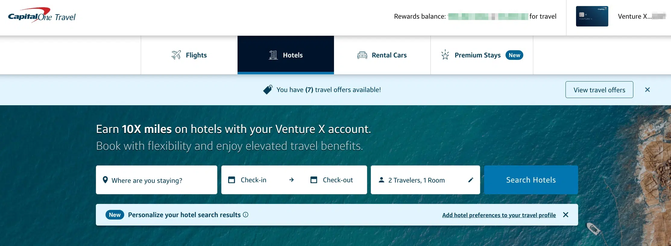 capital one travel portal