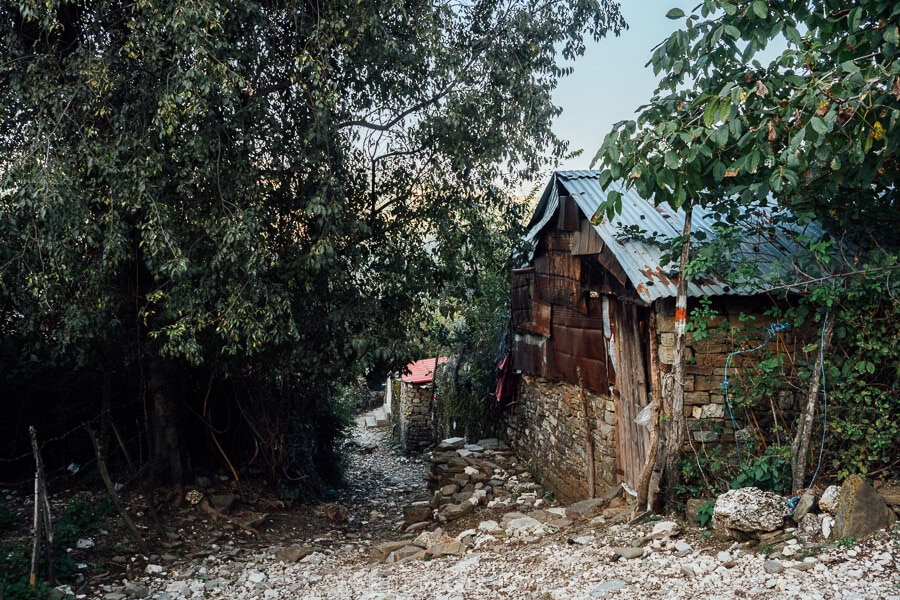 A stone house in the village of Leusa, Albania.