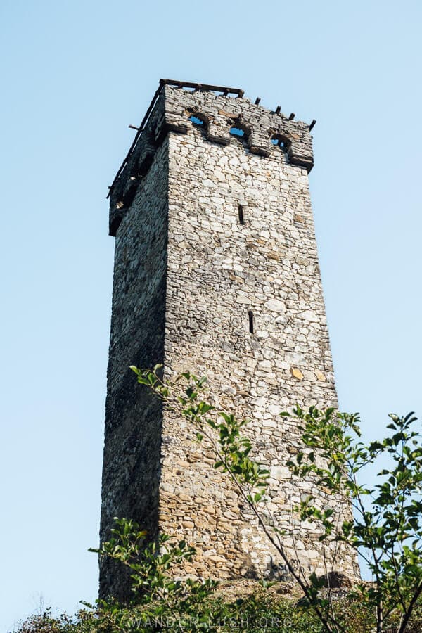 Jikha Tower, a Svan tower on the road to Mestia from Zugdidi.