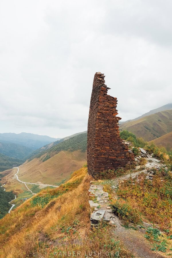 The ruins of Queen Tamar's Fortress above Ushguli.