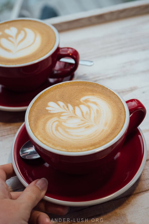 A cup of coffee at Erti Kava cafe in Mestia.