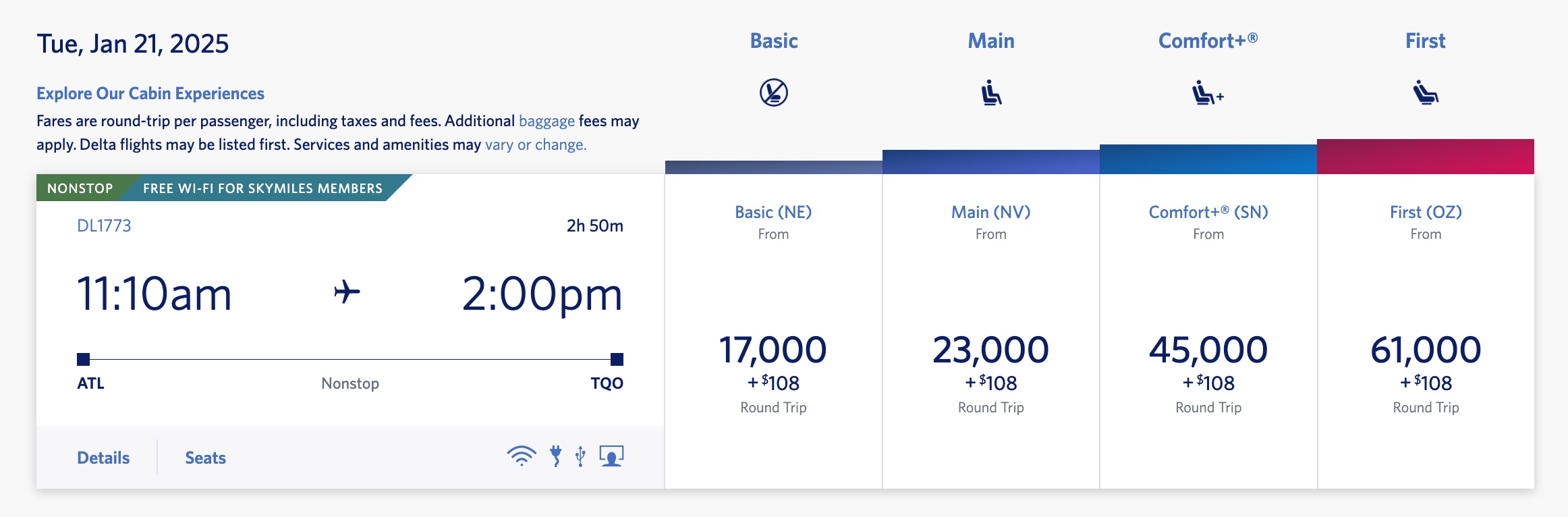 ATL-TQO Delta SkyMiles