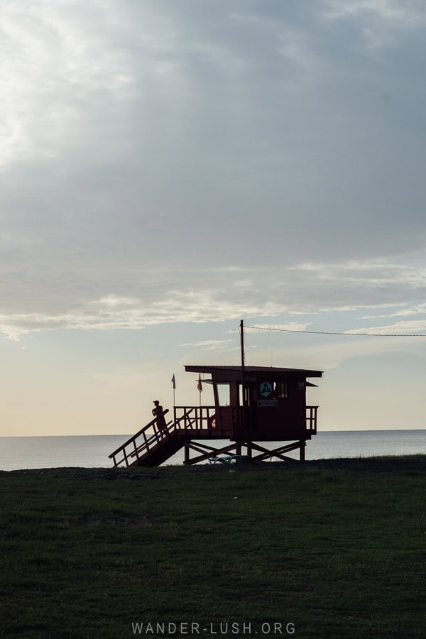 A lifeguard station on the Black Sea Coast in Anaklia, Georgia.