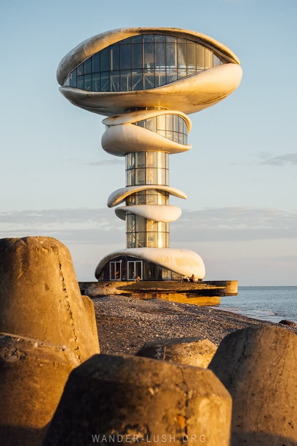 Anaklia Tower, an abandoned building on the Black Sea in Anaklia, Georgia.