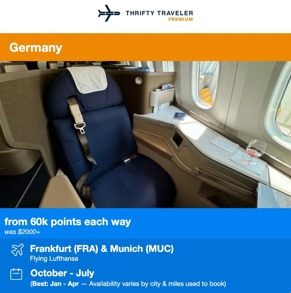 Lufthansa biz class deal