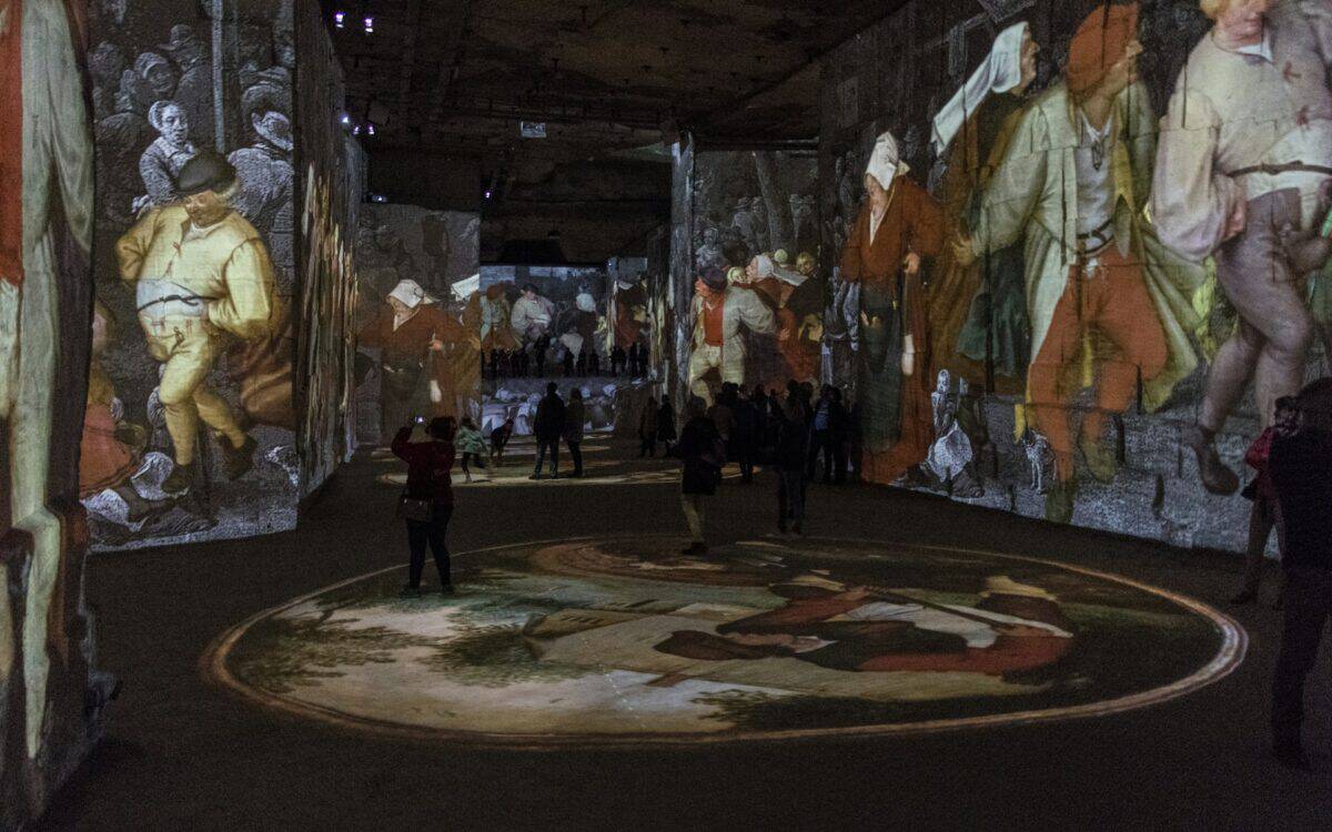 Exhibit inside Carrières des Lumières in Les Baux de Provence