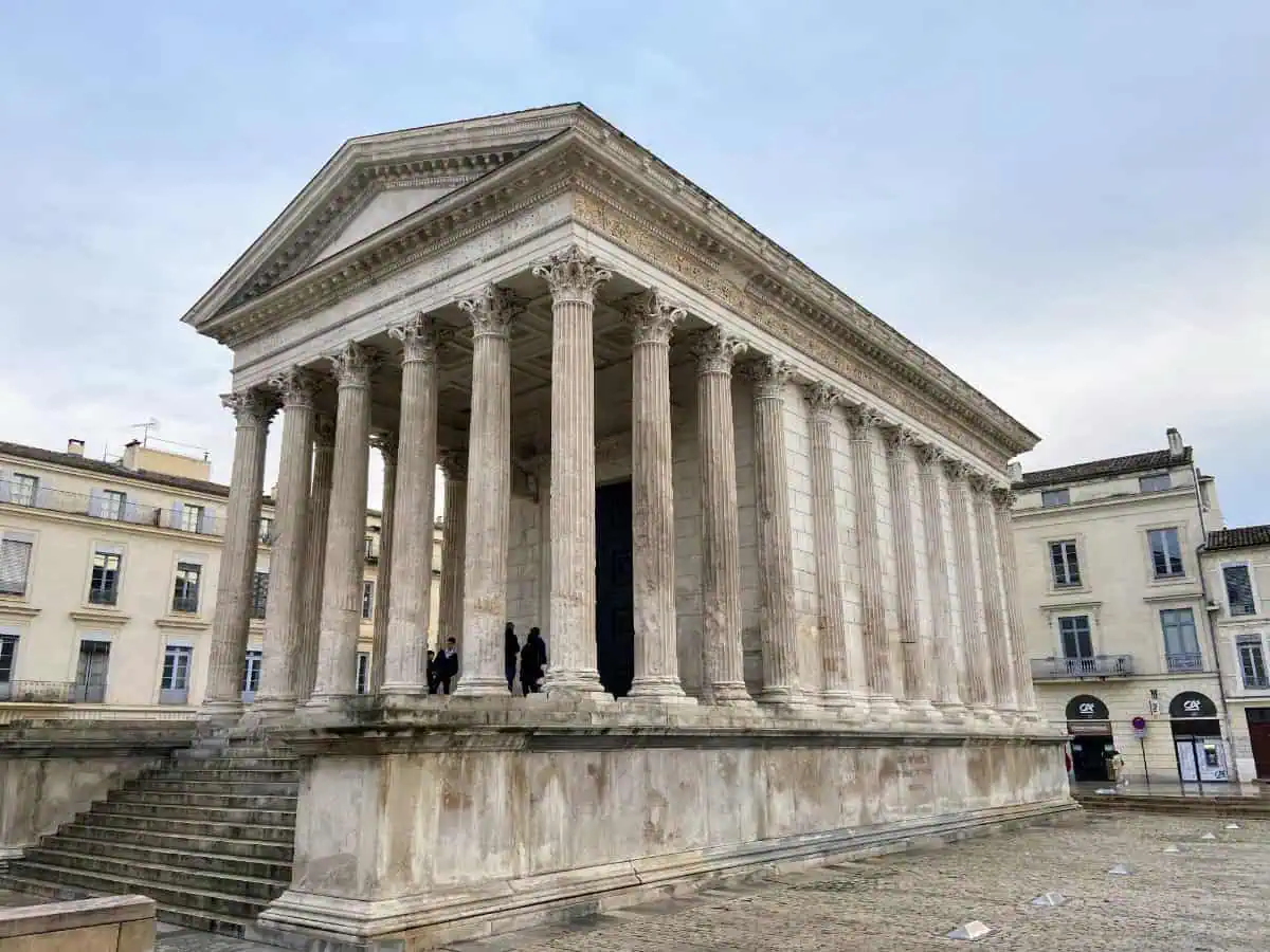 Maison Carree, an Ancient Roman temple in Nimes, France