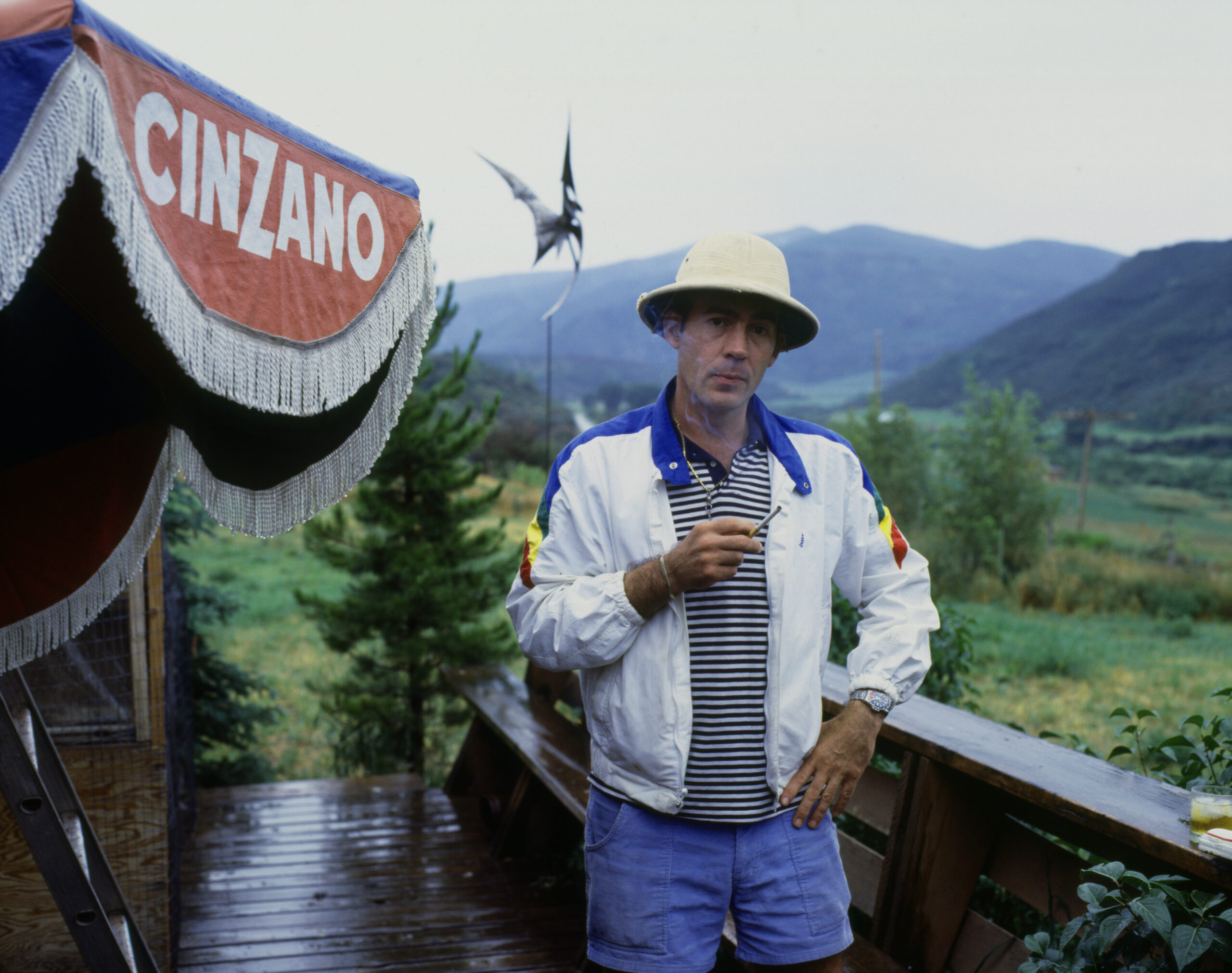 Hunter S. Thompson photographed at home on Owl Farm, Woody Creek in Colorado circa July 1983. In the early 1960s, Thompson spent time reporting in Brazil. 