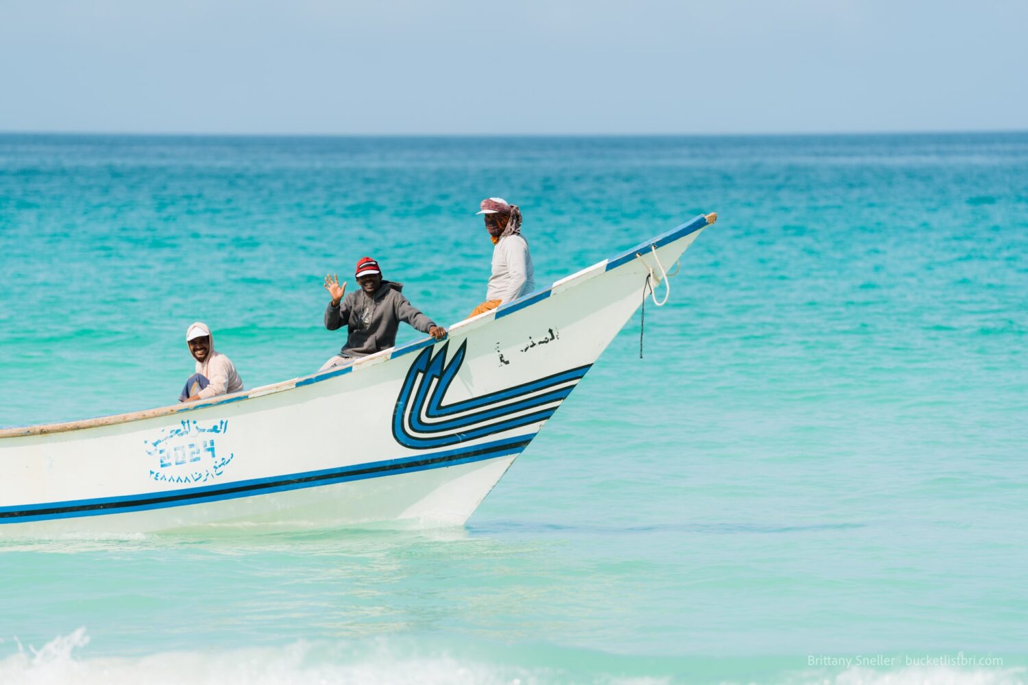 Yemeni fishermen fishing off Socotra Island, Yemen.