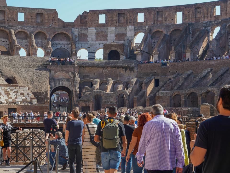 Crowds inside the Colosseum in Rome in October 2022.