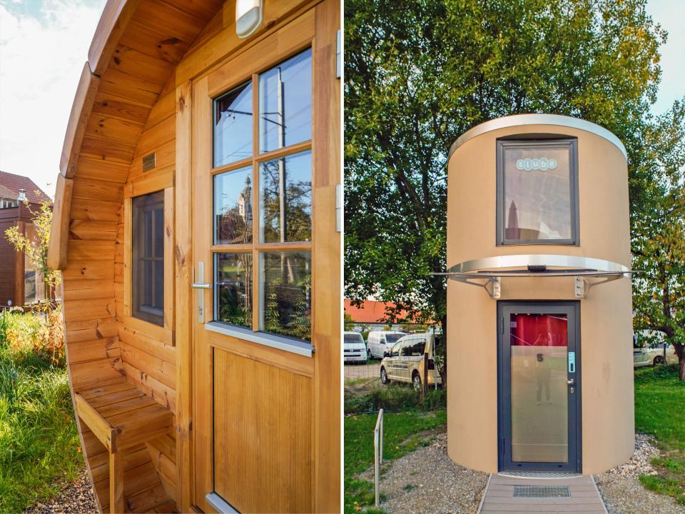 The author's Airbnbs in Switzerland (L) and Germany (R).