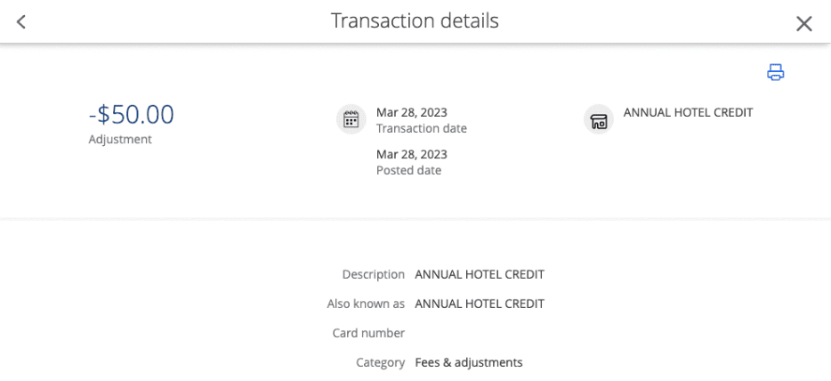 Chase Annual Hotel Credit