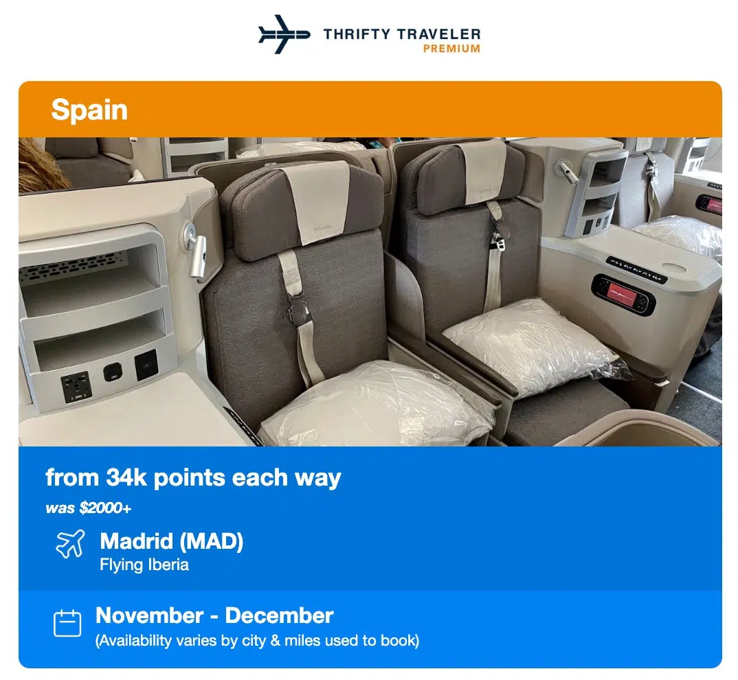 iberia business class premium alert