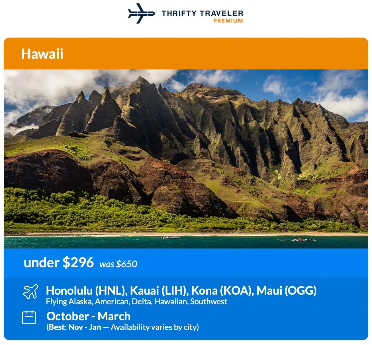 Hawaiia Premium Flight Deal