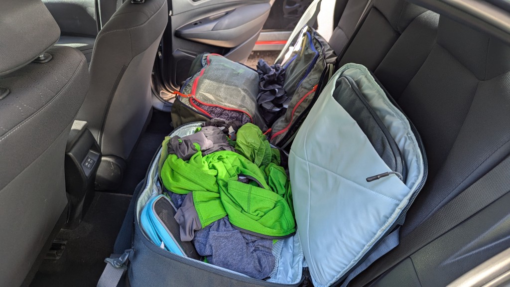 travel backpack - we lived out of the thule in from the back of a car while staging...