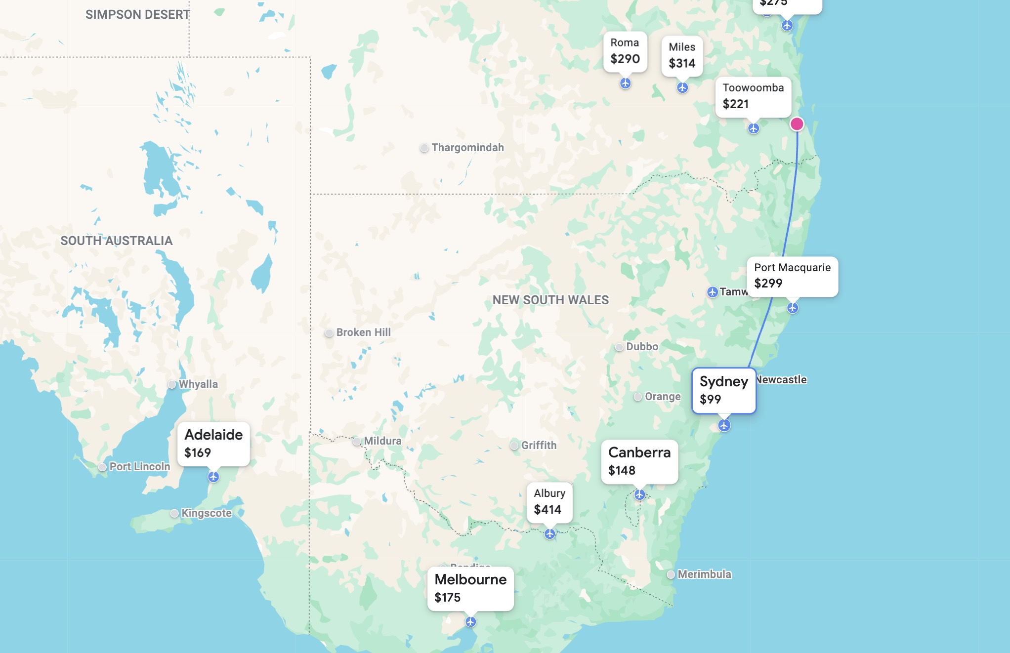 BNE to Australia flights