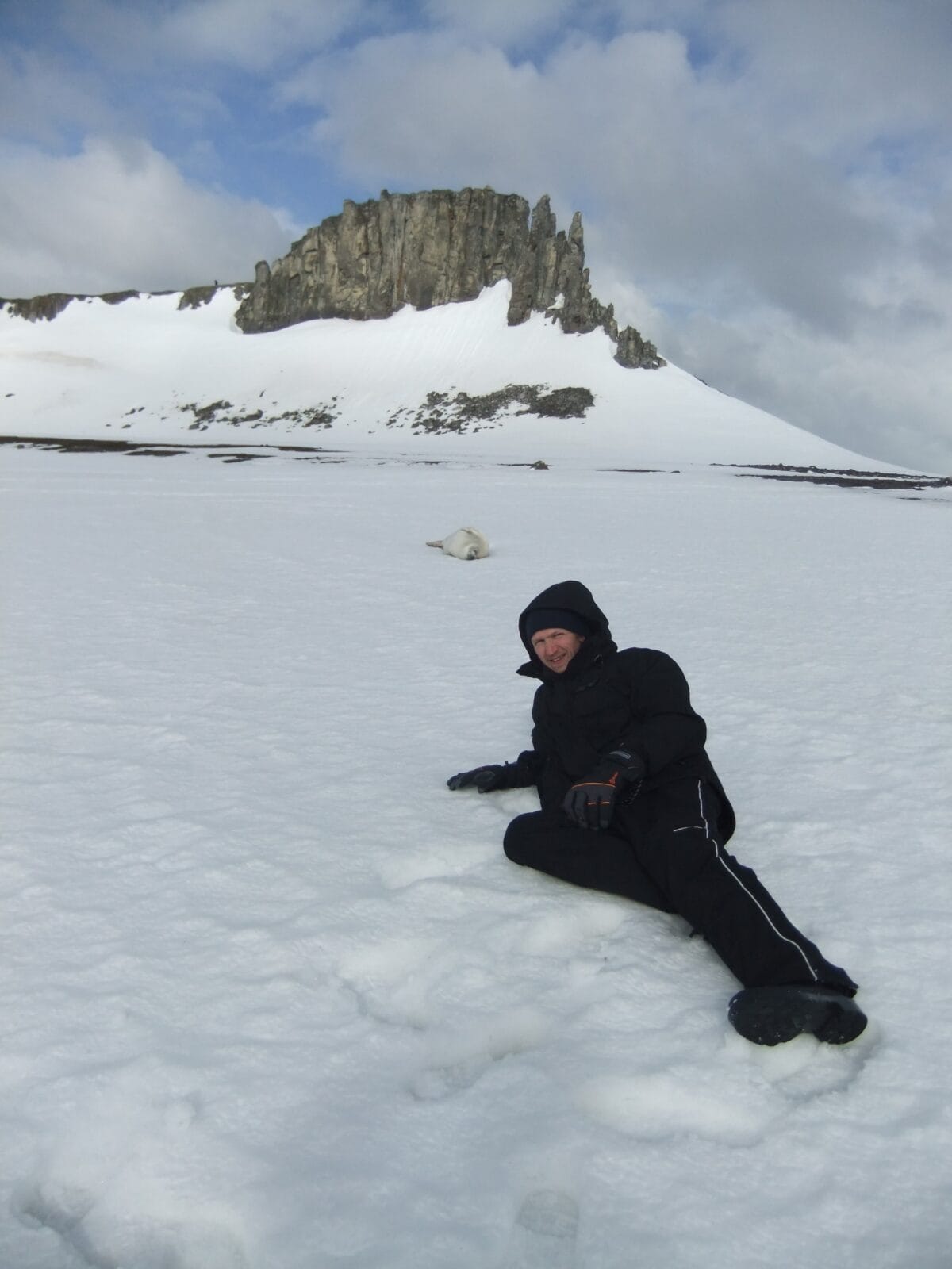 Jonny on Barrientos Island in Antarctica