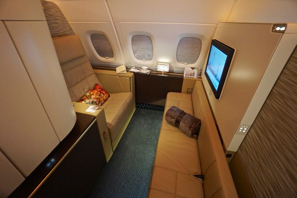 The Etihad airways apartment first class cabin