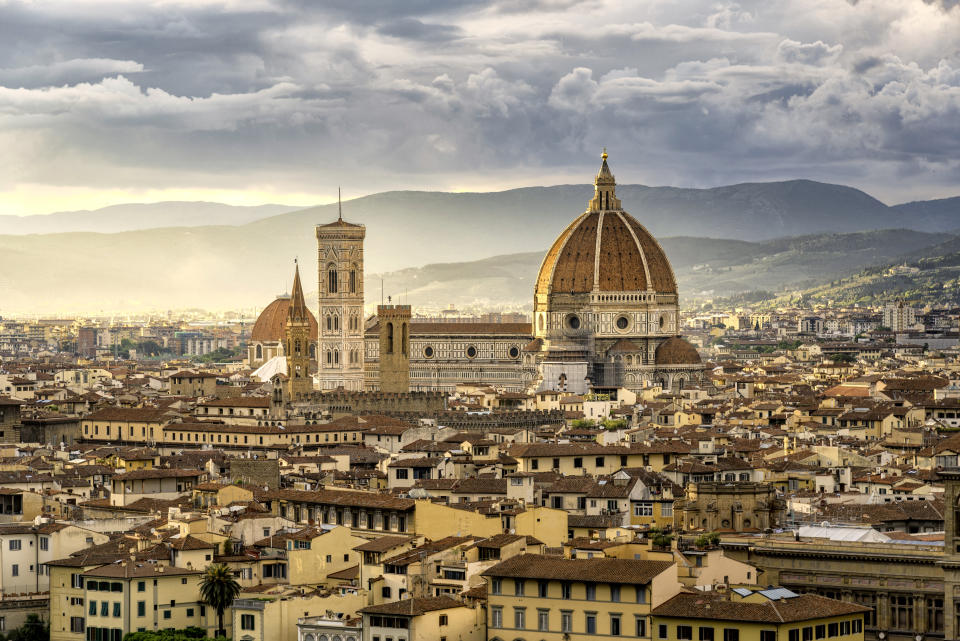 Aerial view of Florence's historic skyline.