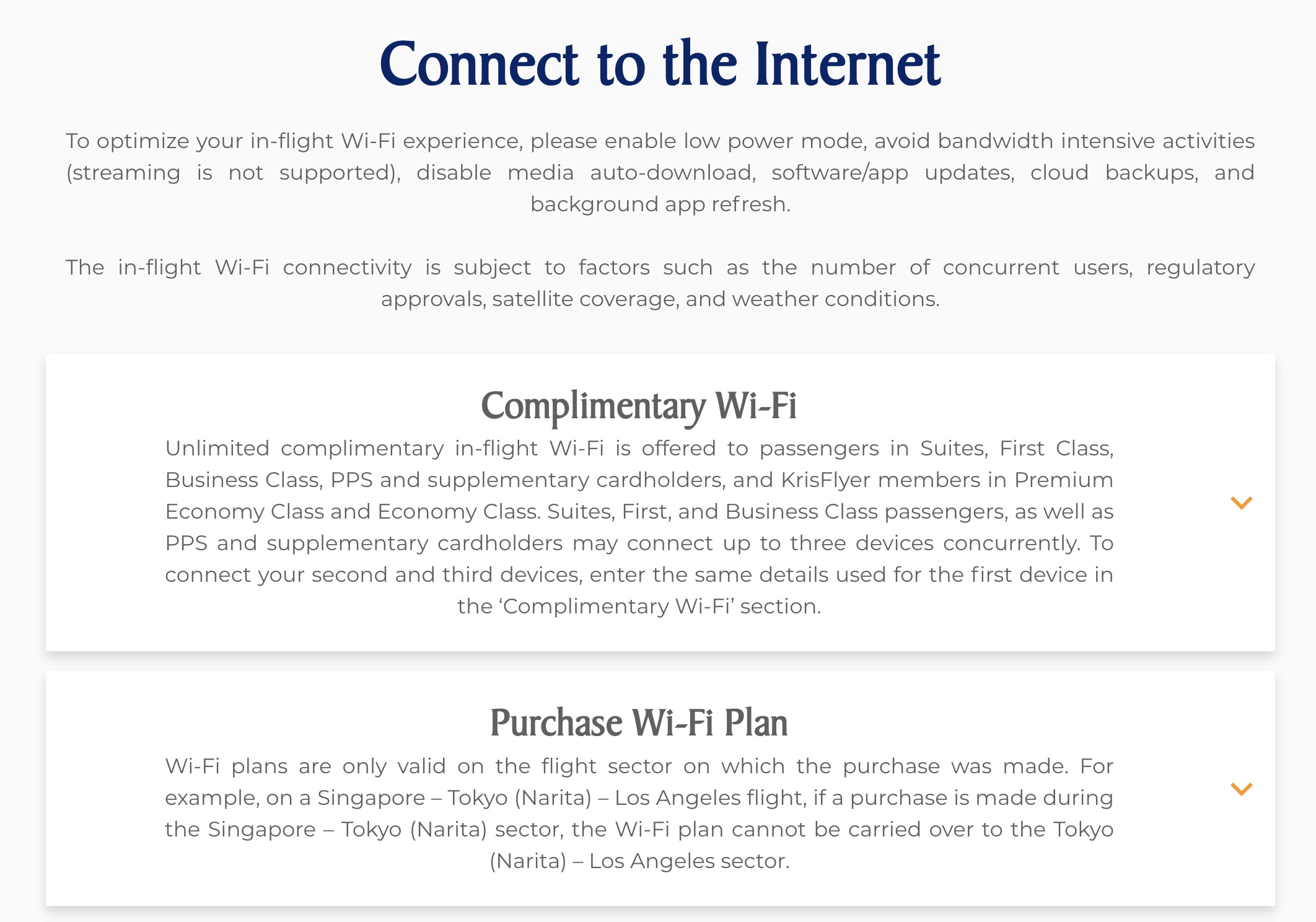 wi-fi options